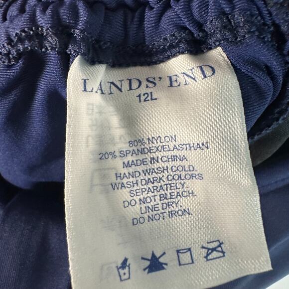 Lands End Tankini Swimsuit 12L/12 Navy Blue - Picture 5 of 6